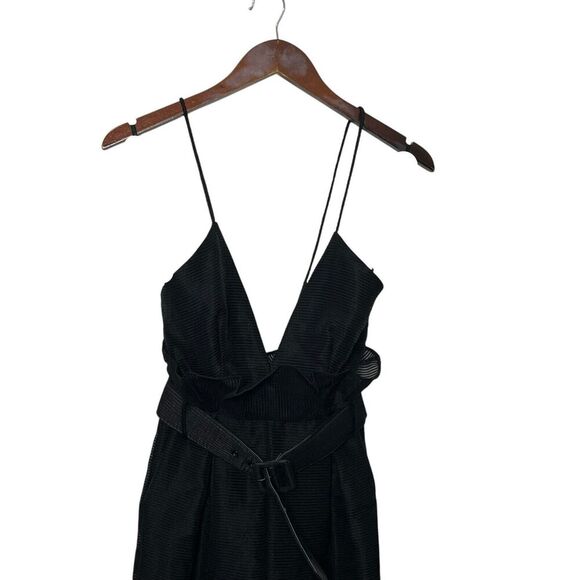 Alice McCall Justify My Love Jumpsuit in Black Belted Ruffle Women’s Size 0 New - Picture 2 of 11